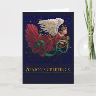 De Engel van Kerstmis met het Wenskaart van de Feestdagen Kaart