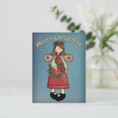 De Engel van Kerstmis met kroon Feestdagenkaart (Staand voorkant)