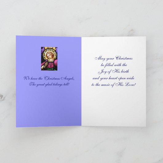 De Engel van Kerstmis met Trompet Feestdagen Kaart (Binnen)