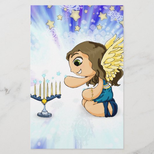 De Engel van Menorah Briefpapier (Voorkant)