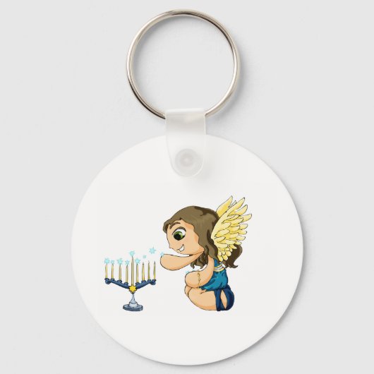 De Engel van Menorah Sleutelhanger (Voorkant)