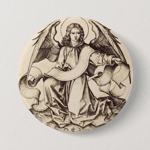 De Engel van Sint-Mattheus - Fijn Kunstsymbool Ronde Button 7,6 Cm