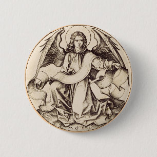 De engel van Sint-Mattheus - Kunstsymbool Ronde Button 5,7 Cm