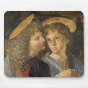 De engelen bij de Doop van Christus van Leonardo d Muismat