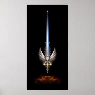 De engelenvleugelzwaard van Arkledious zwart poste Poster