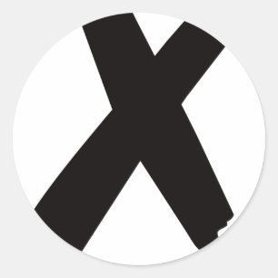 De Engelse Amerikaanse Letter "X" Ronde Sticker