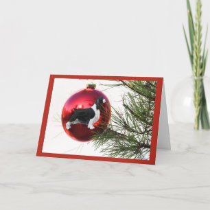 De Engelse Bal van de Kerstkaart van het Spaniel Feestdagen Kaart