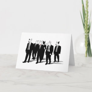 De Engelse Kerstkaart van Bull terrier Rudolph Feestdagen Kaart