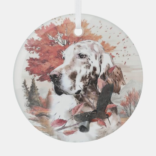 De Engelse Setter, Passion Hunting Glas Ornament (Voorkant)