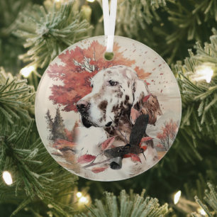 De Engelse Setter, Passion Hunting Glas Ornament
