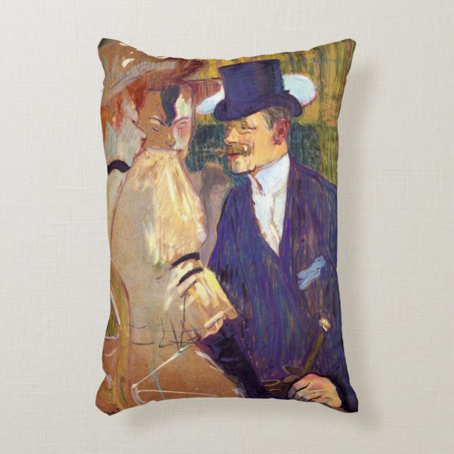 De Engelsman van Toulouse Lautrec,  kunst Accent Kussen (Voorkant(Verticaal))