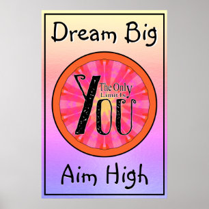 De enige limiet is de aangepaste tekst positieve o poster