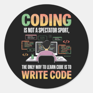 De enige manier om code te leren is door het te co ronde sticker