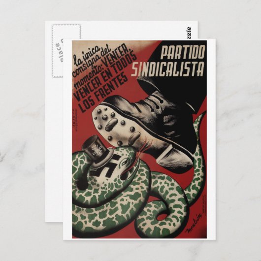 De enige slogan van het Poster_Propaganda Briefkaart (Voorkant / Achterkant)