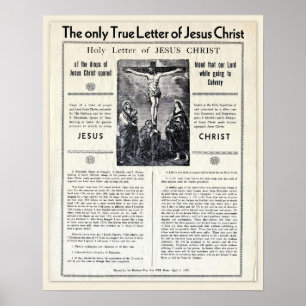 De enige ware brief van Jezus Christus Poster
