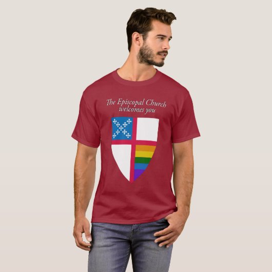 De Episcopale Kerk verwelkomt u LGBTQ T-shirt (Voorkant volledig)
