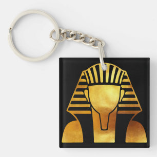 De erfenis van de gouden farao: Egyptisch masker Sleutelhanger