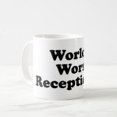 De ergste receptionnist ter wereld koffiemok (Voorkant links)