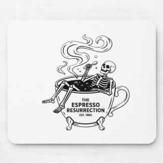 De Espresso Opstanding Grappige Skelet Koffie Muismat