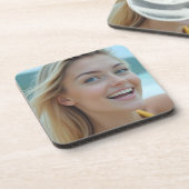 De essentie van Coastal Serenity Plastic Bier Onderzetter (Linkerzijde)