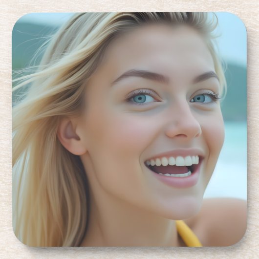 De essentie van Coastal Serenity Plastic Bier Onderzetter (Voorkant)