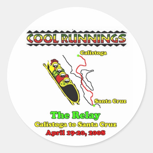 De estafette: Team Cool Runnings sticker (Voorkant)