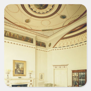 De Etruscan Room, ontworpen door Robert Adam Vierkante Sticker