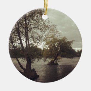 De Eugene-rivier, OR Keramisch Ornament