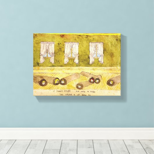 De Evans rollen zichzelf in vloerkleden Canvas Afdruk (Insitu (Houten vloer))