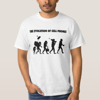 De evolutie van celtelefoons t-shirt