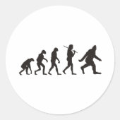 De evolutie van de Bigfoot Ronde Sticker (Voorkant)