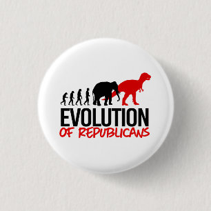 De evolutie van Republikeinen naar Dinosaurussen Ronde Button 3,2 Cm