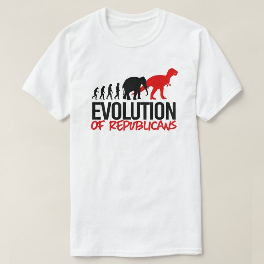 De evolutie van Republikeinen naar Dinosaurussen T-shirt (Design voorkant)