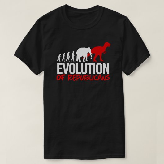 De evolutie van Republikeinen naar Dinosaurussen T-shirt (Design voorkant)