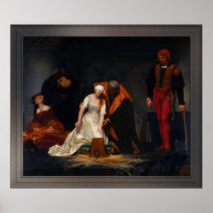 De executie van Lady Jane Gray door Paul Delaroche Poster