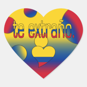 De Extraño. Colombia Flag Colors Pop Art Hart Sticker