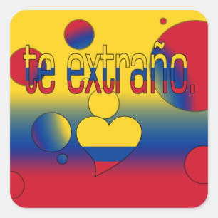 De Extraño. Colombia Flag Colors Pop Art Vierkante Sticker