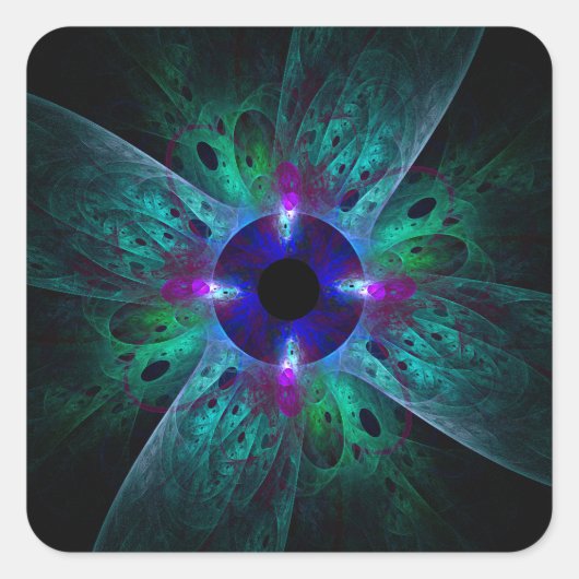 De Eye Abstract Art Square Sticker (Voorkant)