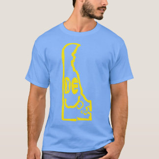 DE Eyes Delaware Grunge Glimlachend Gezicht Zwart T-shirt