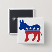 De Ezel van de democraat Vierkante Button 5,1 Cm (Voorkant /achterkant)