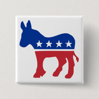 De Ezel van de democraat Vierkante Button 5,1 Cm