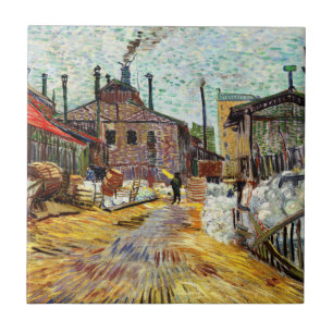 De fabriek (1887) van Vincent Van Gogh Tegeltje