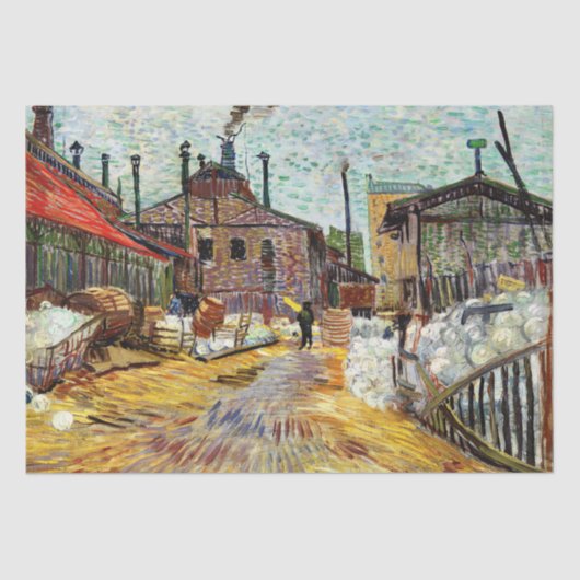 De fabriek (1887) van Vincent Van Gogh Tissue Pap Tissuepapier (Voorkant)
