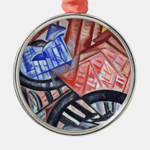 De fabriek en de brug metalen ornament