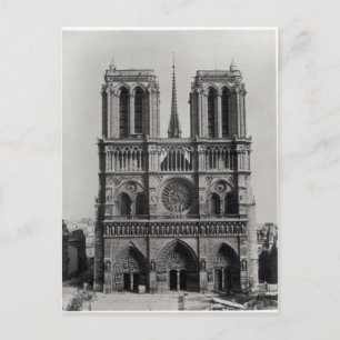 De façade van Notre-Dame, Parijs, eind 19e eeuw Briefkaart