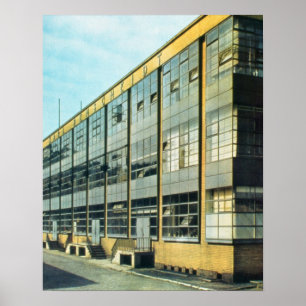 De Fagus Shoe Factory, ontworpen door Walter Gropi Poster