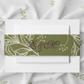 De Faire-part Bandeau neutre marron mousse et vert olive