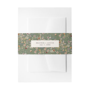 De Faire-part Bandeau ventral d'invitation aux fleurs sauvages v