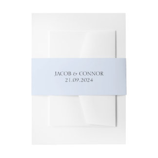 De Faire-part Bandeau ventral d'invitation bleu minimaliste