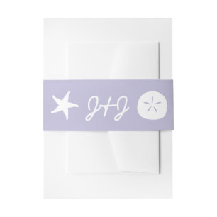 De Faire-part Bandeau ventral Summer Seashells in Lavender Invit